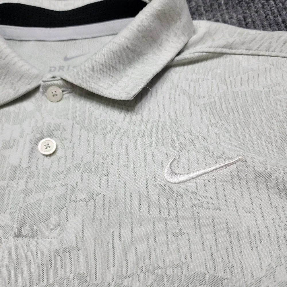Nike Dri-FIT Golf Polo Mens Medium Gray Camo The Players Championship Shirt